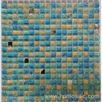 15x15mm Ice crack glass mosaic tile